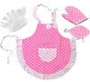 Toddler Baking Outfit / Pink Apron/ White Chef Hat/ Oven Mitt and Hot Pad (4 Items) -Toddler/Preschool Baking for Real Cooking o