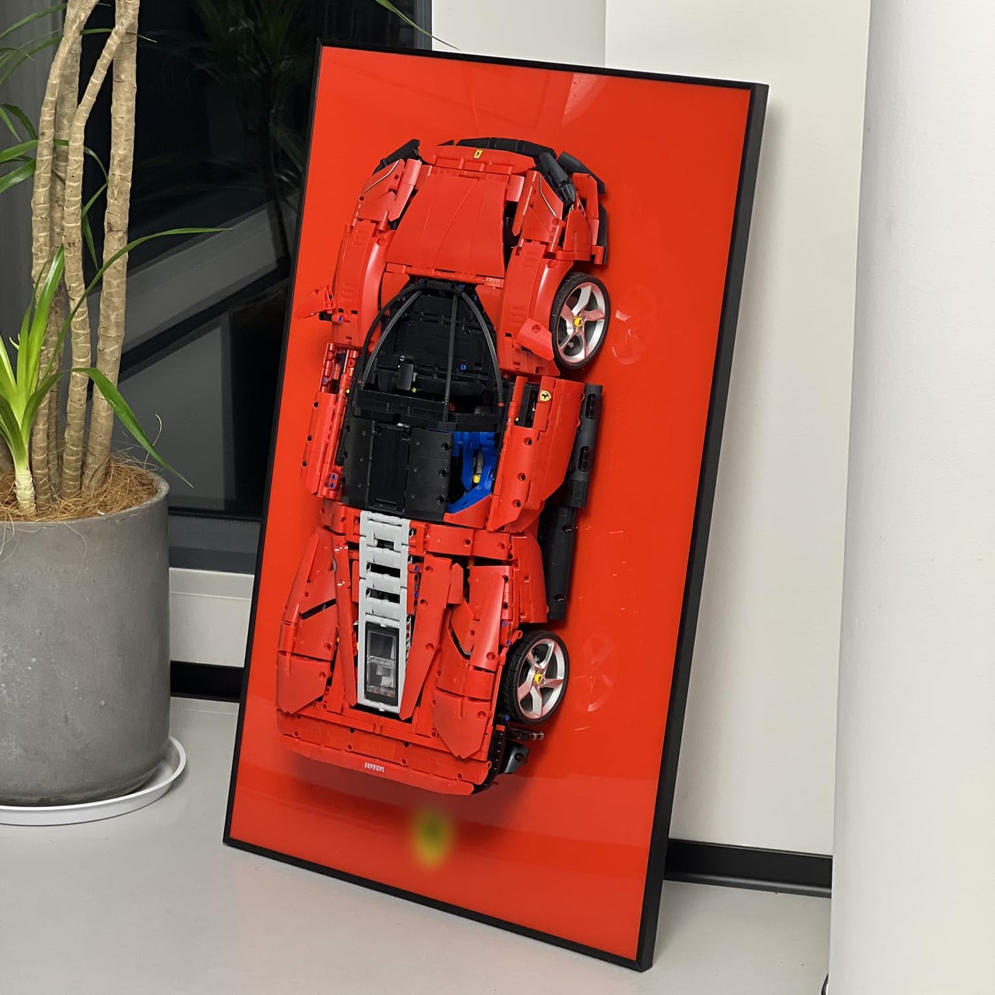 iLuane Display Wallboard for Lego Technic Ferrari Daytona SP3 42143 Race Car Model Building Kit  mature-themed Collectibles Wall Mount  Home or Office D?cor (No Car Included)