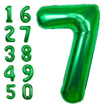 40 Inch Giant Green Number 7 Balloon, Helium Mylar Foil Number Balloons For Birthday Party, 7Th Birthday Decorations For Kids, A