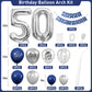 50Th Birthday Decorations Navy Blue Silver,50Th Birthday Balloon Garland Party Decorations With Number 50 Foil Balloons,Happy Bi