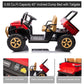 FINITO 24V 2 Seater Ride On Dump Truck,4WD Side by Side Kids UTV with Remote Control, Rubber-Plastic Polymerized EVA Tire Electr