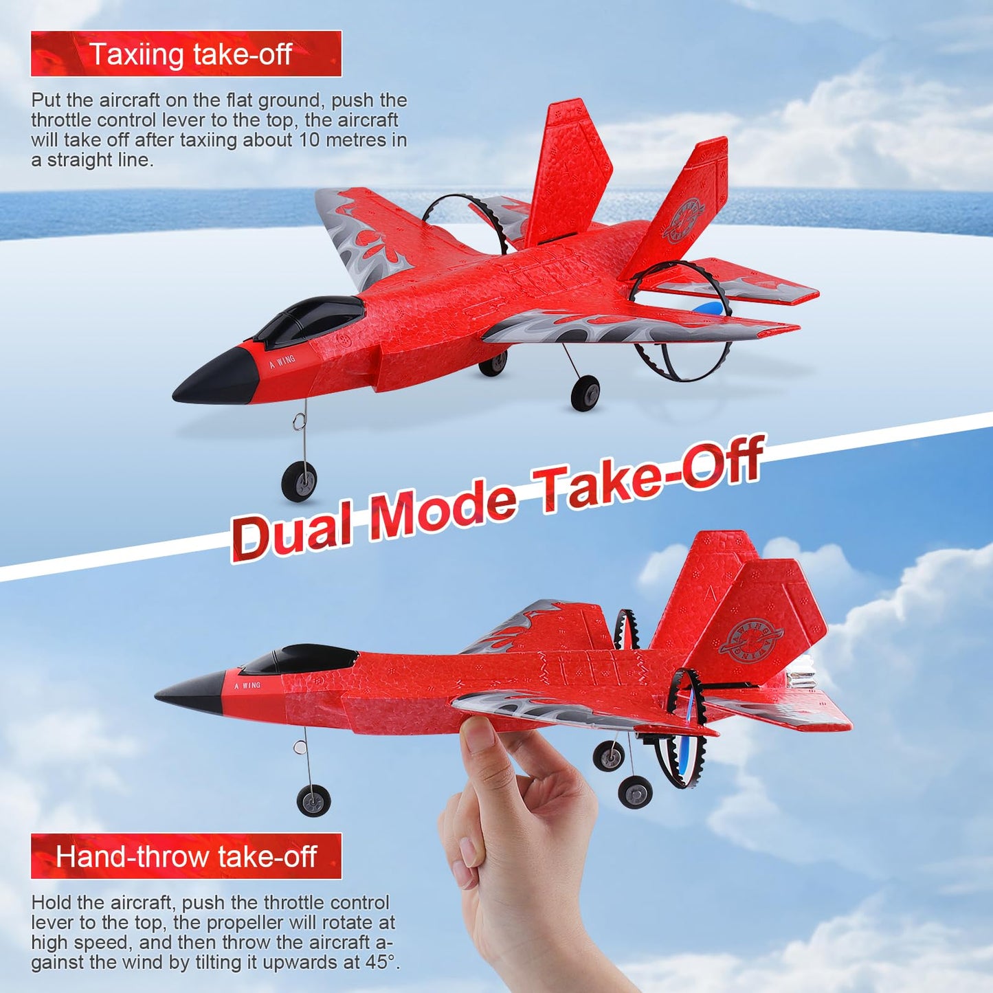 Rc Plane 2Ch Rc Airplane Toys Hw39 Fighter 2.4Ghz Remote Control Plane Rc Airplane Rtf Ready To Fly For Beginner, Kids And Adult