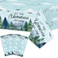 3 Pieces Adventure Awaits Tablecloths Let The Adventure Begin Tablecover Tree Mountains Woodland Table Covers Plastic Disposable Rectangle Tablecloth For Baby Shower Birthday Party Decor Supplies