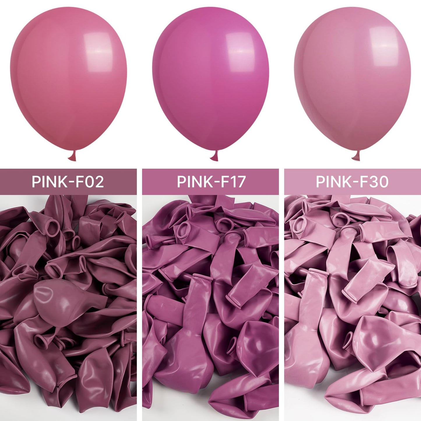 Partywoo Opera Mauve Balloons, 100 Pcs Boho Pink Balloons Different Sizes Pack Of 18 Inch 12 Inch 10 Inch 5 Inch Mauve Pink Balloons For Balloon Garland Or Balloon Arch As Party Decorations, Pink-F02