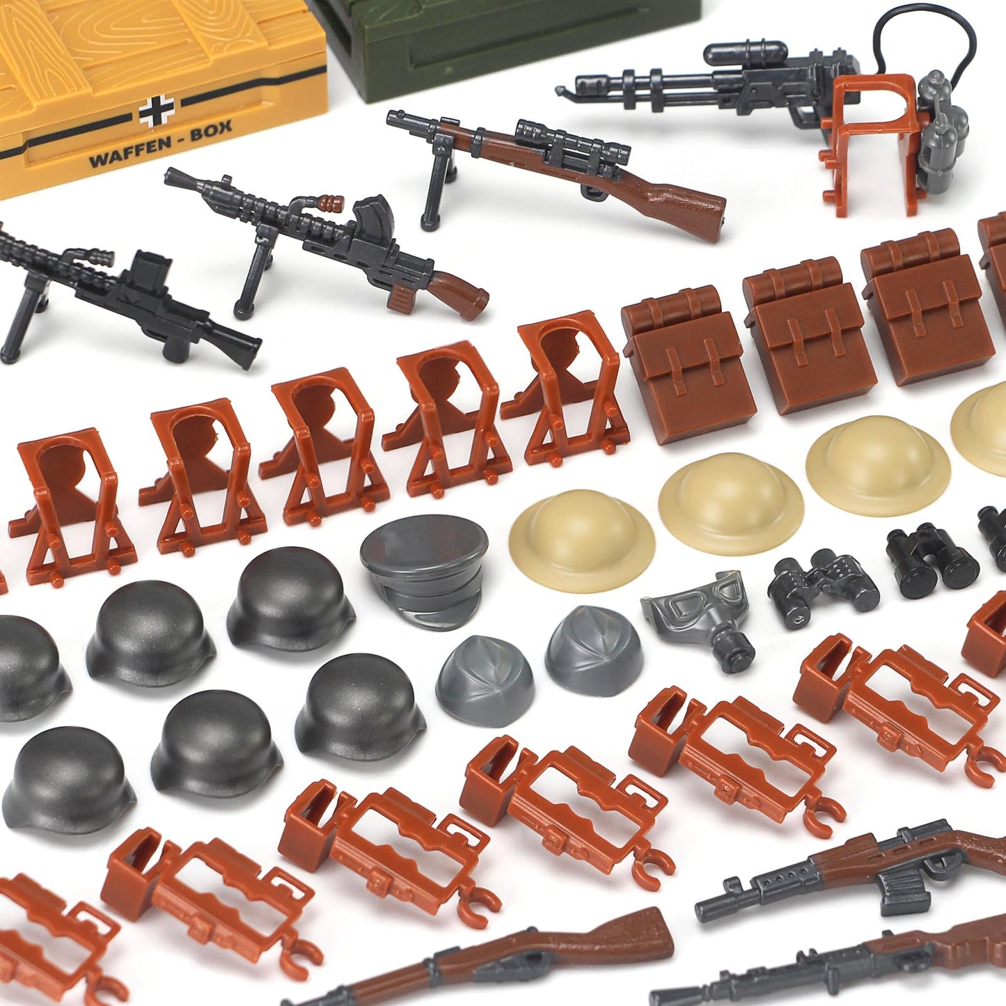 Feleph WW2 Military Weapons Pack Toy Building Set, Small, ABS Model T148