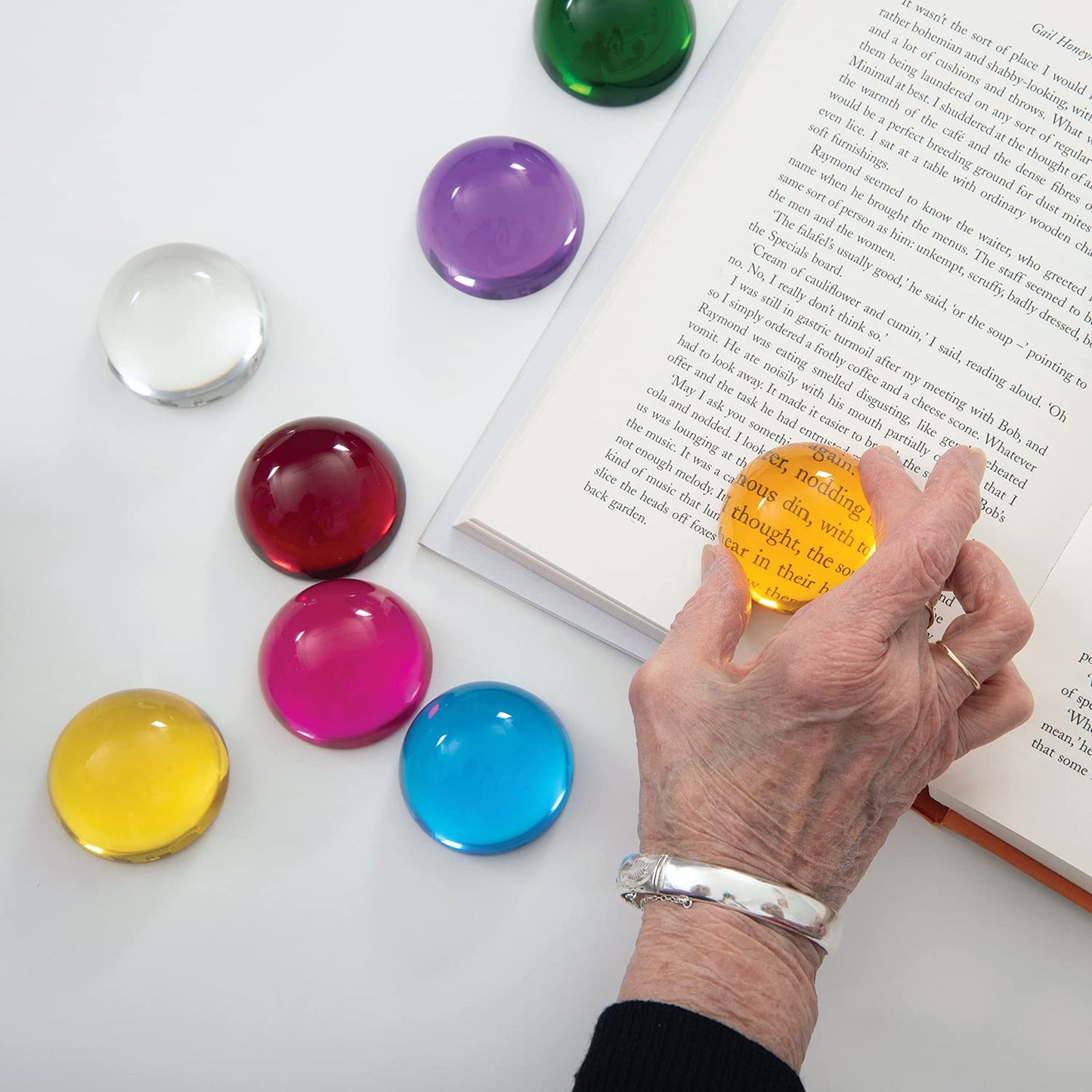 Tickit Perception Semispheres - Set Of 8 Colors - Transparent Manipulatives For Visual Sensory Play - Observe Light And Color-Mixing - Light Panel Accessory