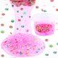 Crystal Slime, Pink Strawberry Jelly Cube Glimmer Crunchy Clear Slime With 8 Add-Ins, Idea Stress Relief Toy, Kids Party Favor, Birthday Easter Christmas New Year Gift For Girls & Boys Age 6 7 8 9 10+