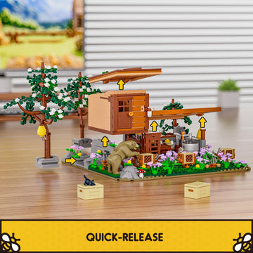Funwhole Bee-Farm Lighting Building-Bricks Set - Farm Bee Cottage Honey Workshop Collection Led Light Building Set 1274 Pcs For