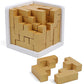 Original 3D Wooden Brain Teaser Puzzle: Engaging 3D Puzzle Box For Kids 8-12 & Adults, Desk Toys Delight, Challenging Games & Wooden Puzzles For Adult Brain Boost (Golden Edition)