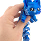 Cute Fox Desk Buddy, Articulated 3D Printed Fidget, 7.5 Inches, Authorized Seller (Silk Blue/Silver)