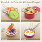 Golray Play Kitchen Accessories, Kids Kitchen Playset Pretend Cookware Including Pots and Pans Set, Cooking Utensils, Organizer,