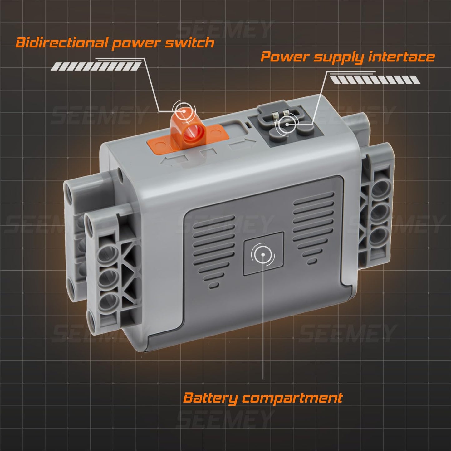 SEEMEY 34Pcs Power-Function Kit Set Motor Battery Infrared-Remote-Control Receiver Train Adjustable Speed Technic-Motor Parts, T