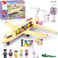 Sluban Airplane Building Set For Girls 6+ 8+ 12+, Airport Plane Kit Compatible With Lego Friends, Control Tower, Security Check Machine, And 5 Minifigures, Thanksgiving Boys Kids 6-12