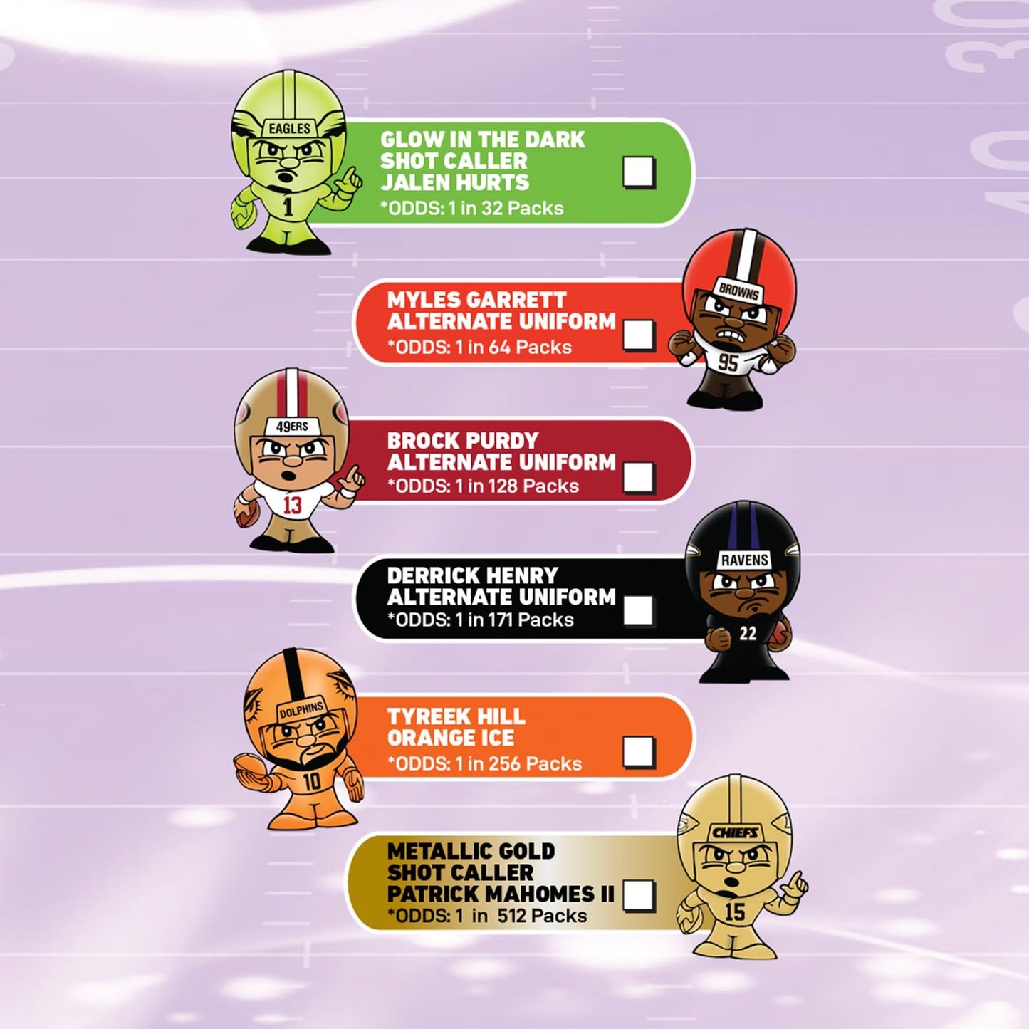 Teenymates NFL 2024 Party Animal Series 4 Pack - 8 Figures Total, 1 Inch Brown Plastic Toys