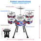 M Sanmersen Kids Drum Set Jazz Drum Kit 8 Piece For Toddler Educational Percussion Musical Instruments Drum Toy Playset Xmas Gift For Boys Girls - Blue