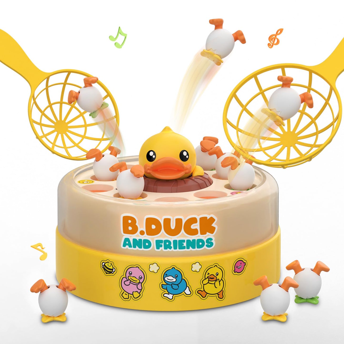 BLF FUN B.Duck Games for Kids, Yellow Plastic Board Game, Bounce and Catch, Age 4-8, Ideal Birthday & Christmas Gift