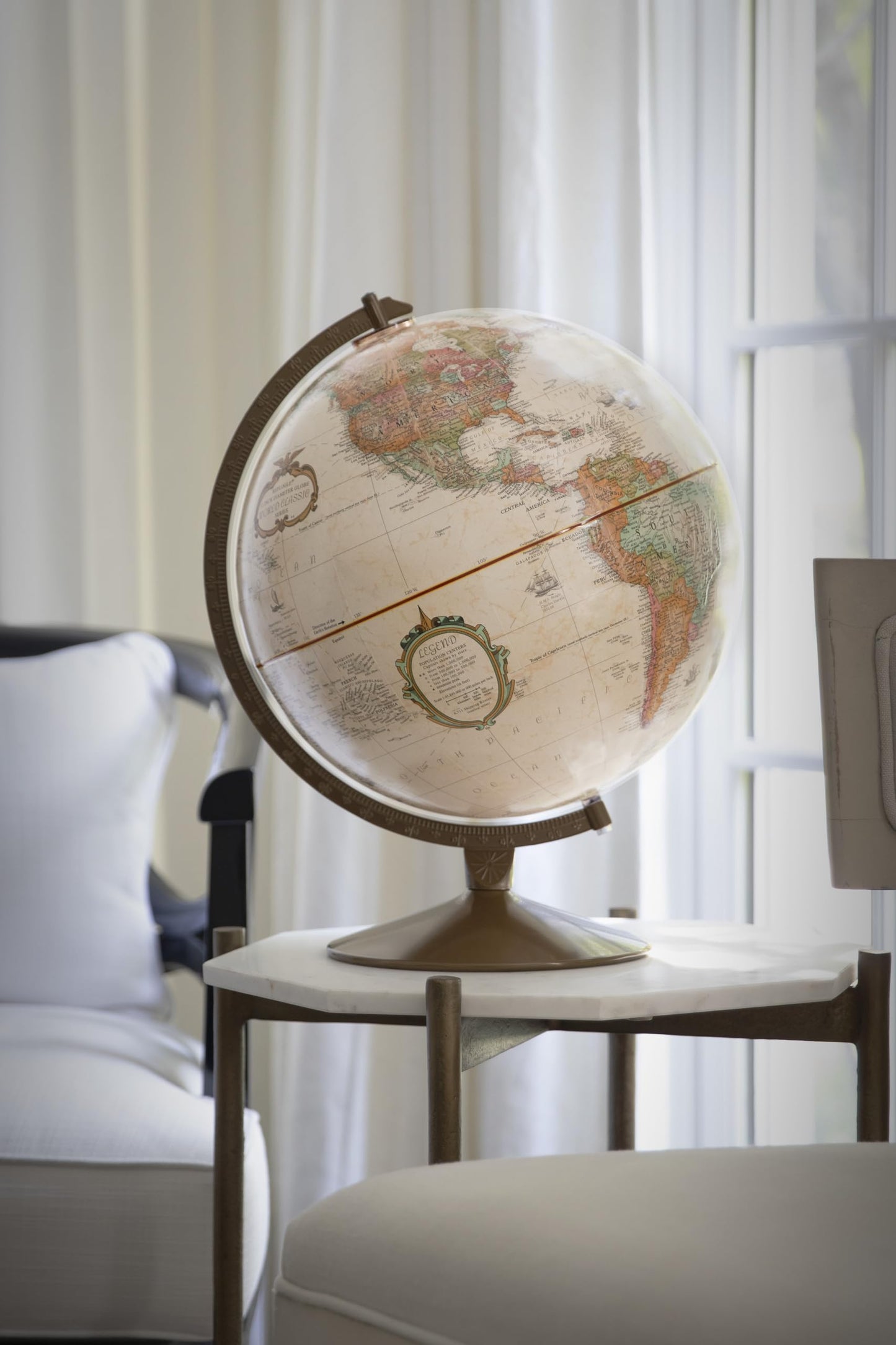 Replogle Globes Franklin World Globe, Antique Ocean, 12-Inch Diameter,Over 4,000 Place Names