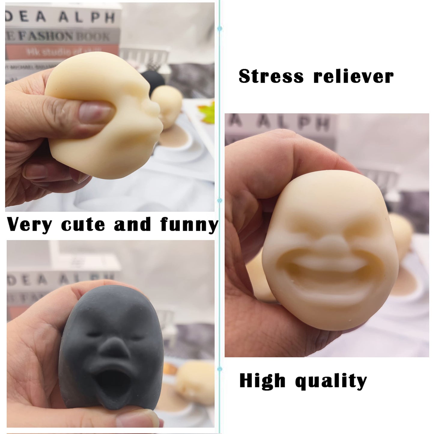 Moinin Squishy Fidget Sensory Stress Human Face Toy For Adults Teens Kids,Decompression Anxiety Relief Toy,Funny Gift For Birthd