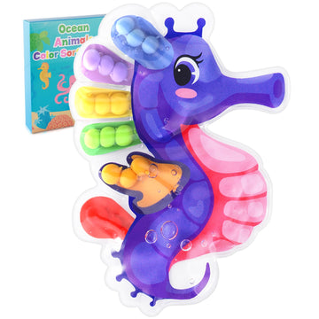 Hopihy Color Sorting Sensory Toy Easter Basket Stuffers For Toddler Activities Toy, Sea Animals Color Matching Fidget Sensory To