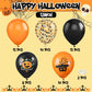 Halloween Balloons,60 Pcs 12 Inches Orange Black Balloons And Black Orange Pinted Pattern Decorative Balloons With Confetti Ball