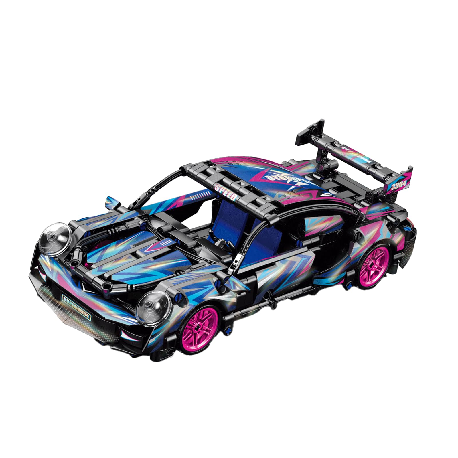 Sosuy Building-Block Race-Car Set  1:18 Technical Model Kit 540 Pcs DIY Pull-Back Cyberpunk Toy for Boy Girl Kid Age 6+ Year  Birthday Gift for Teen mature-themed Display  Speed Super Sports Cars Bricks Icons