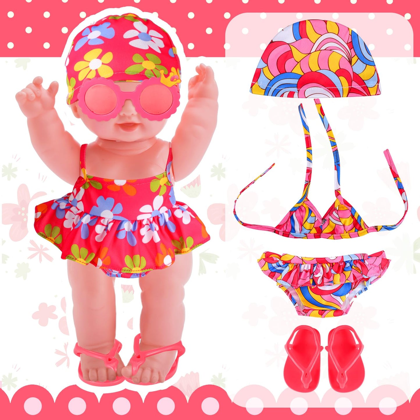 Kajaia 8 Pcs 18 Inch Doll Ballet Ballerina Outfits 18 Inch Doll Clothes and Accessories Tutu Dance Dress Ballet Shoes Headband Clothes Gifts