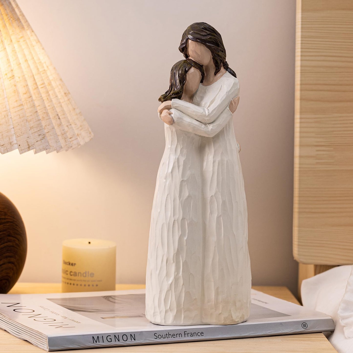Elegondrar Resin Mother and Daughter Hugging Figurines - 9.8" H, Multicolor - Perfect Gifts for Mother's Day, Christmas, or Birthdays