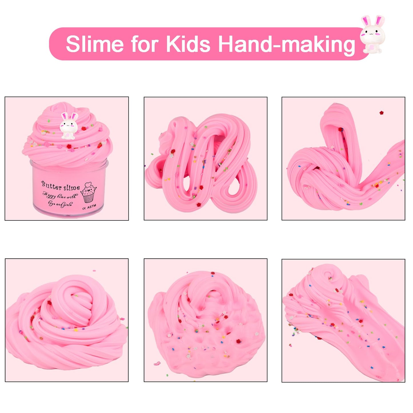Scented Slime Kit with 9 Pack Butter Slimes  Solid Color Slime Watermelon Coffee Bunny Super Soft and Non-Sticky  Stress Relief Toy Party Favors Birthday Gifts for Girls and Boys 6 7 8 9 10 11 12