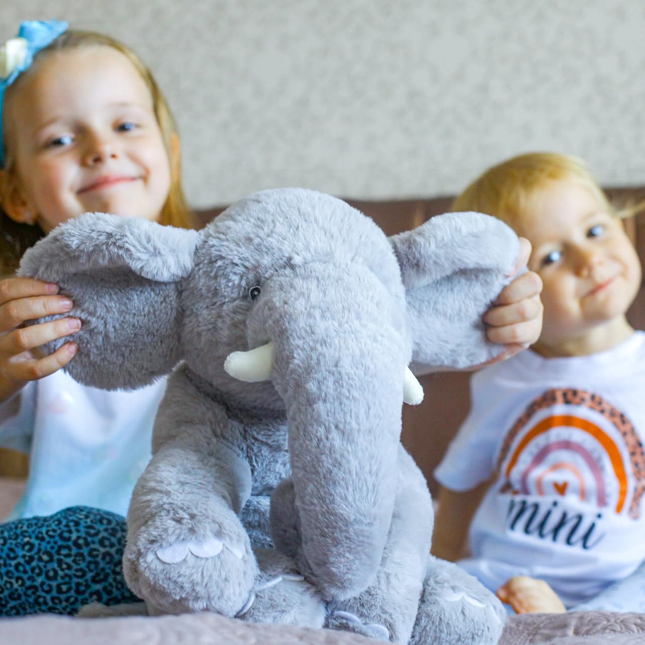 Weigedu 13' Gray Elephant Stuffed Animal - Plush Toy For Boys, Girls, Kids, Baby Shower, Bedtime, Birthday
