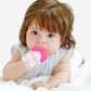 NEPAK Teething Mitten - Silicone Baby Glove Teether Toys for 3-6 Months, 2 Count, Pink, Sweet Heart Design