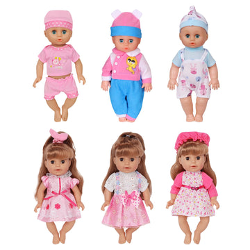 Artst Doll Clothes,12 Inch Baby Doll Clothes[6 Sets](Include 4 Hats + 1 Bowknot ) For 10 Inch Dolls /11 Inch Baby Dolls/ 12 Inch Baby Dolls