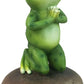 Dwk 6.5' Blessed Assurance Inspirational Cute Praying Frog On Rock Statue Novelty Collectible Frog Figurine Christian Religious Garden Decor