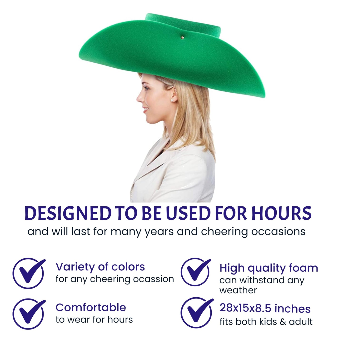 FUNSTITUTION Cowboy Hat - Giant Foam Hat - Oversized Cowboy Hat - Red - For Adults and Kids - Hilarious Hat - Large - Polyuretha