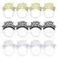 ORZIZRO 12Pcs HAPPY NEW YEAR Tiara Headband, Glitter Hair Clasp Tiaras for 2024 New Year Eve Party Favors Silver Gold Black