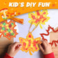 Kepeel 42 Packs Fall Leaf Suncatchers Crafts for Kids, Thanksgiving Leaf Tissue Art Crafts DIY Autumn Maple Leaves Kit Bulk Gift