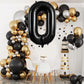 Large Black Number 0 Balloons, 40 Inch Foil Balloons, Giant Number Balloons For Women/Men Birthday Party Anniversary Celebration