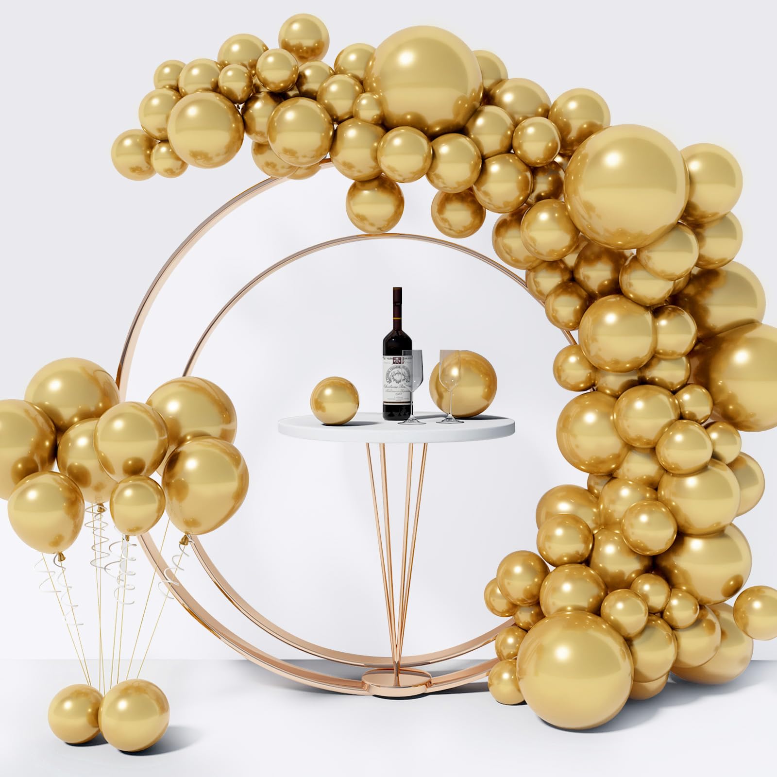130Pcs Metallic Gold Balloons Different Sizes 18'' 12'' 10'' 5'' Balloon Garland Arch Kit Perfect For Birthday Party, Graduation