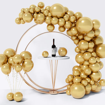 130Pcs Metallic Gold Balloons Different Sizes 18'' 12'' 10'' 5'' Balloon Garland Arch Kit Perfect For Birthday Party, Graduation