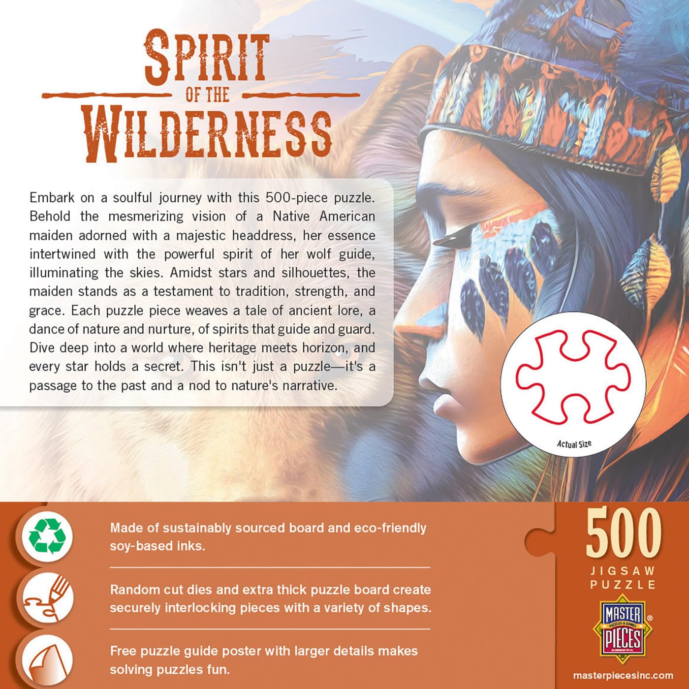 MasterPieces 500 Piece Jigsaw Puzzle for Adults and Family - Spirit of The Wilderness - 18 x 24