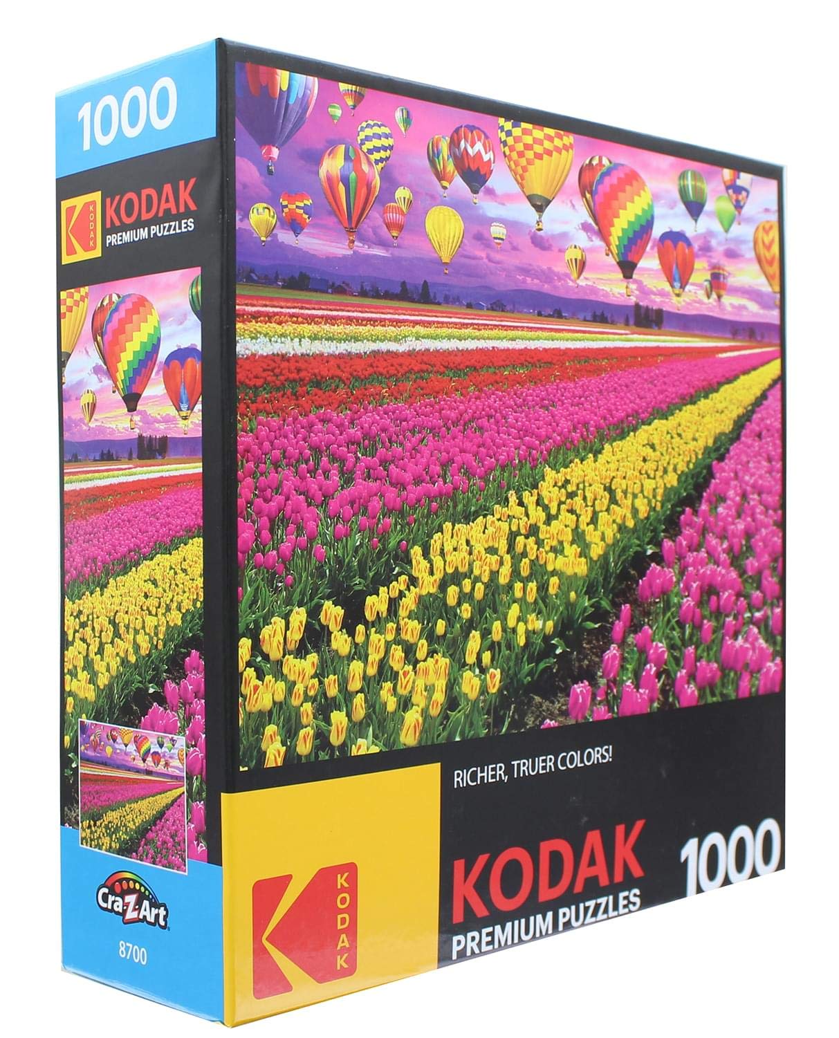 Roseart - Kodak Premium - Sunset Balloons Over Tulip Field - 1000 Piece Jigsaw Puzzle For Adults