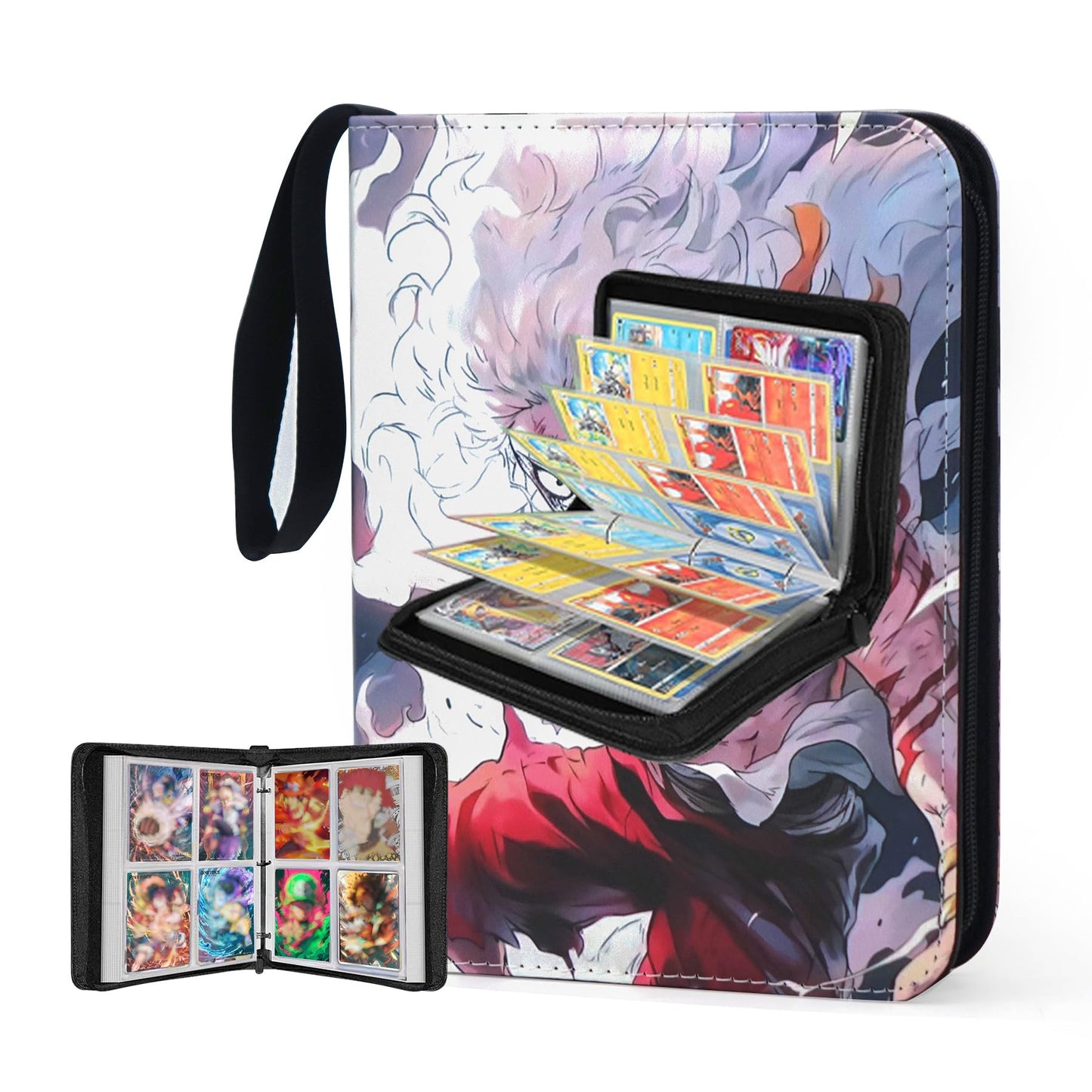 WEST TUNE 400 Pockets Anime Card Binder - Portable Waterproof Storage Book for One Piece Cards, Model WTV028, Removable Sleeves