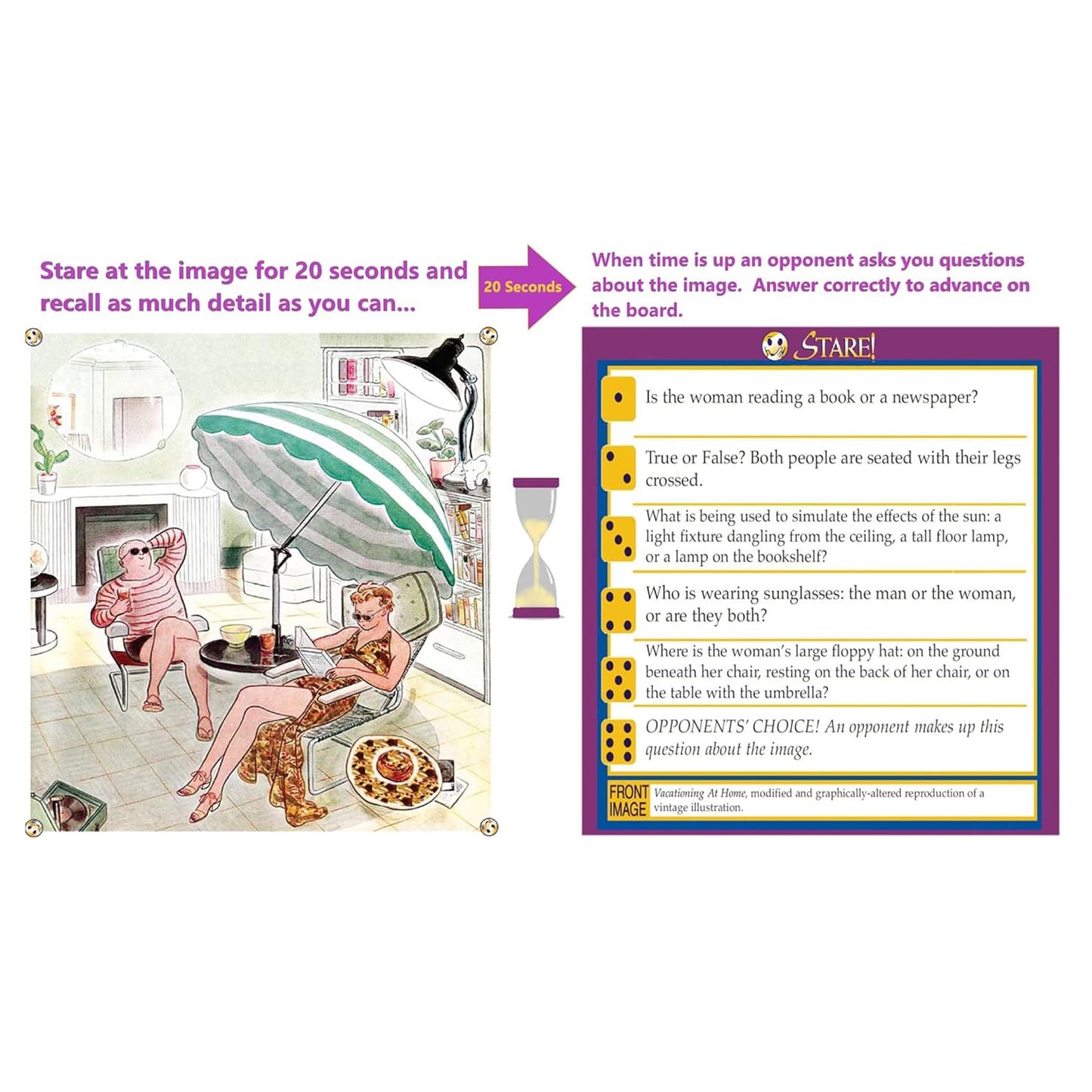 Stare - Players Have A Blast Testing Powers of Recall in This Fun Board Game of Memory & Observation - for mature-themed & Family Game Night