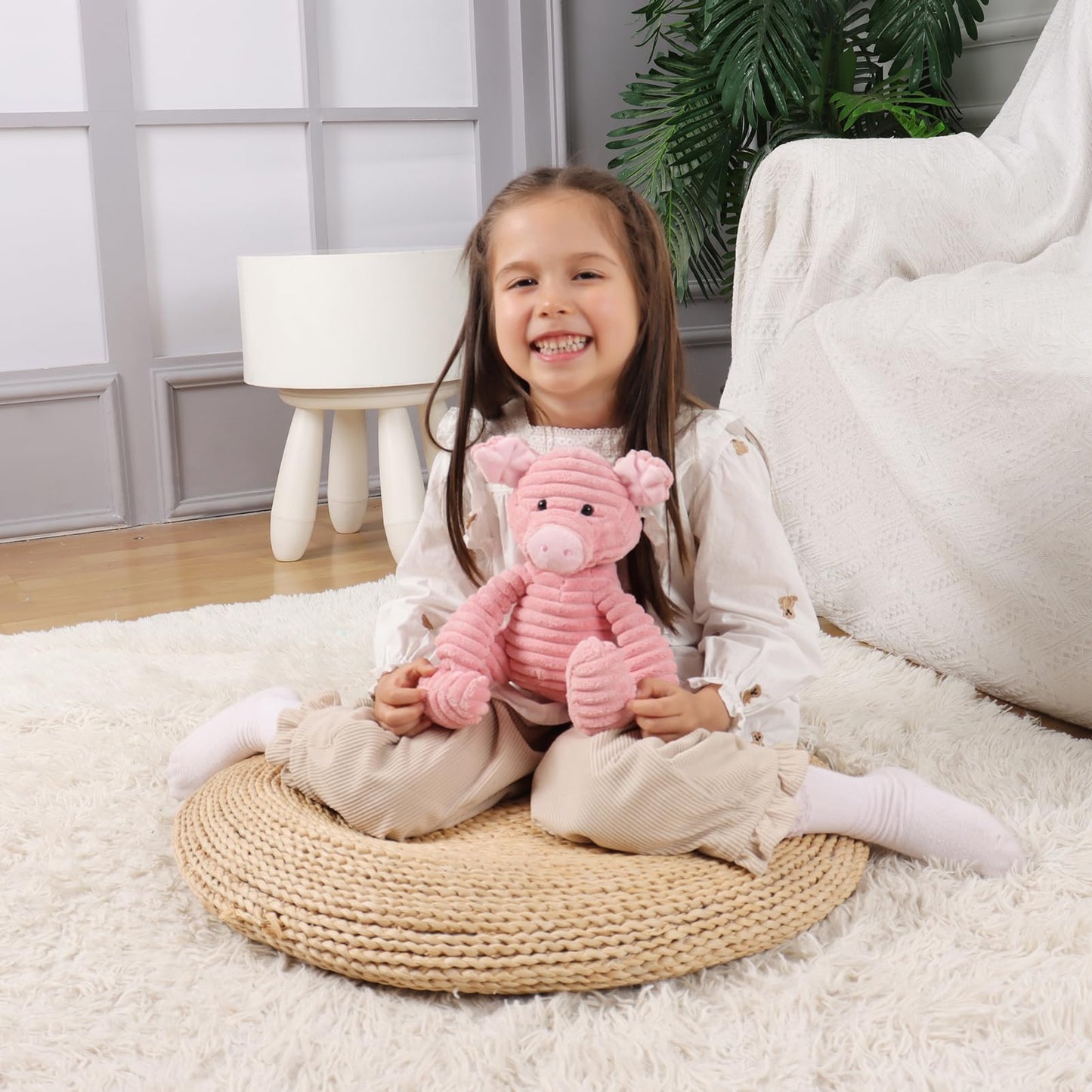 Apricot Lamb Corduroy Pig Stuffed Animal - Soft 8.5-Inch Plush Toy for Children