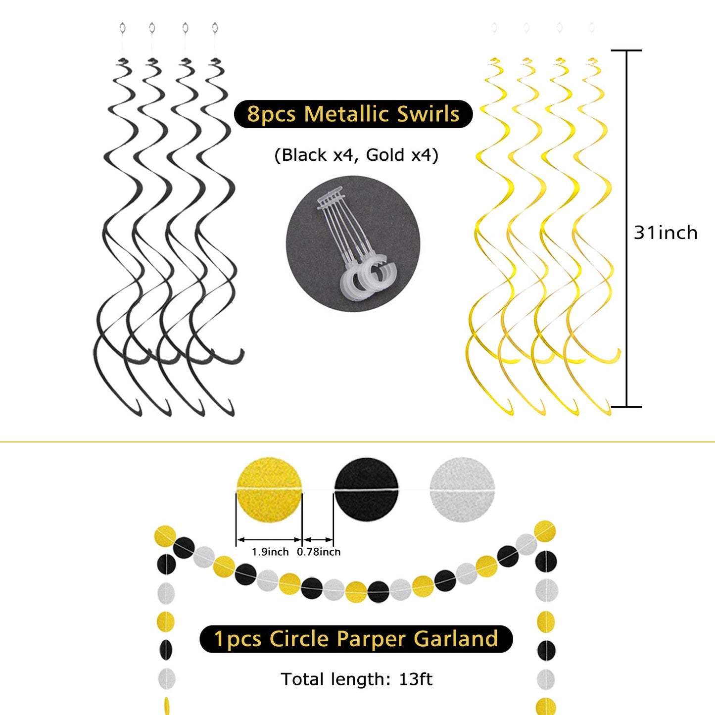 Pink Birthday Decorations With Happy Birthday Banner, Paper Honeycomb Balls, Circle Garland And Hanging Swirl Decorations, Birthday Party Decorations