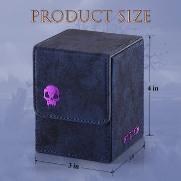 Tombert 150+ Premium Deck Box For Mtg, Ptcg, Large Capacity With 2 Dividers, Fits 150+ Sleeved Cards Tcg Trading Card Games (Pur