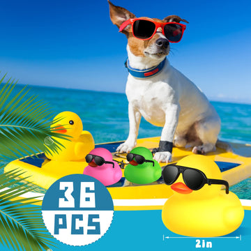 Chivao 36 Pcs Mini Rubber Ducks With 36 Sunglasses Rubber Ducks In Bulk Bathtub Duckies Toys For Kids Christmas Valentine'S Day