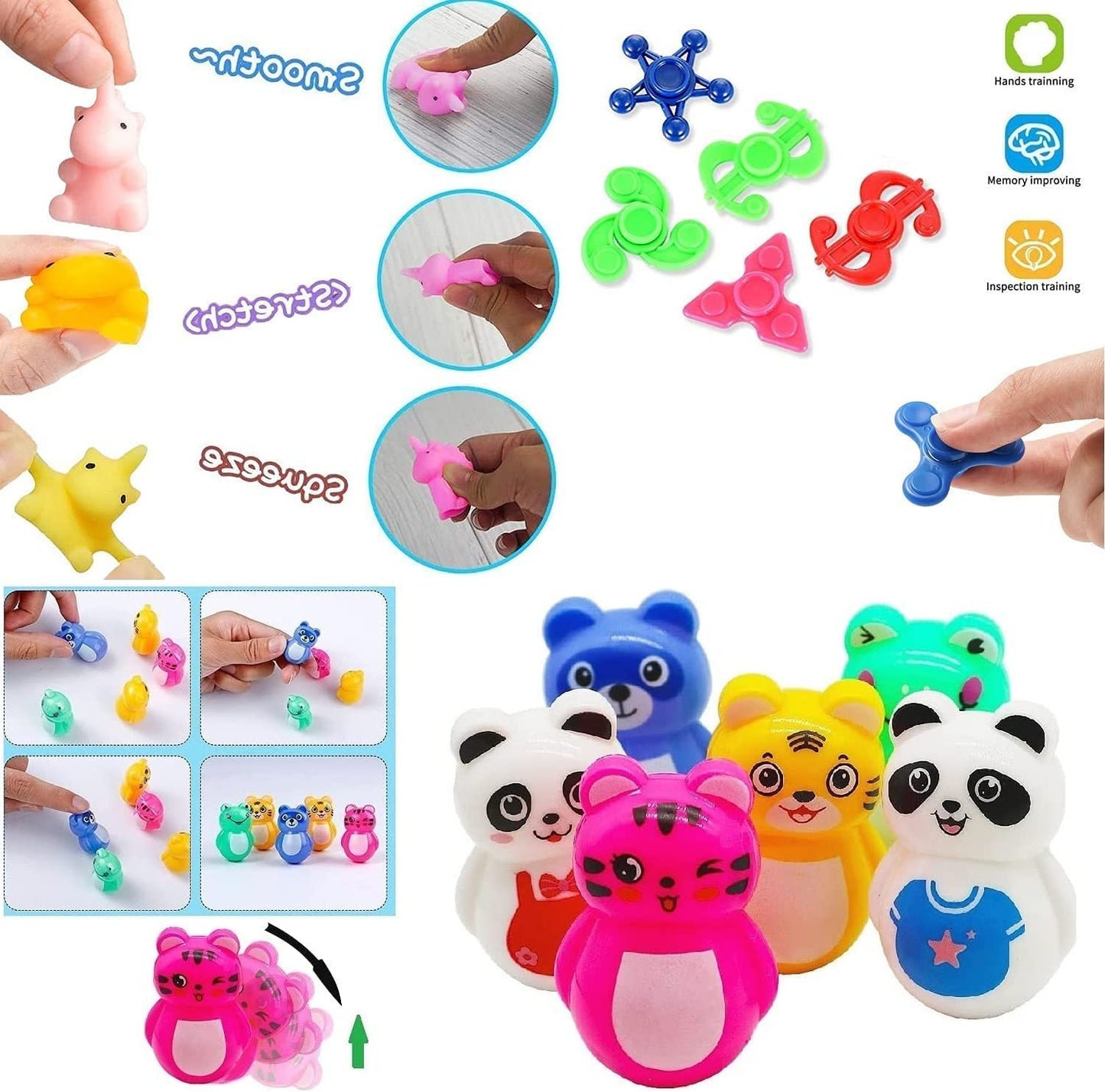 64 Pcs Pop Party Favors For Kids, Premium Pop Fidget Toys, Treasure Box Toys, Goodie Bag Fillers, Pinata Stuffers, Treasure Chest, Carnival Prizes, Prize Box Toys For Kids Classroom