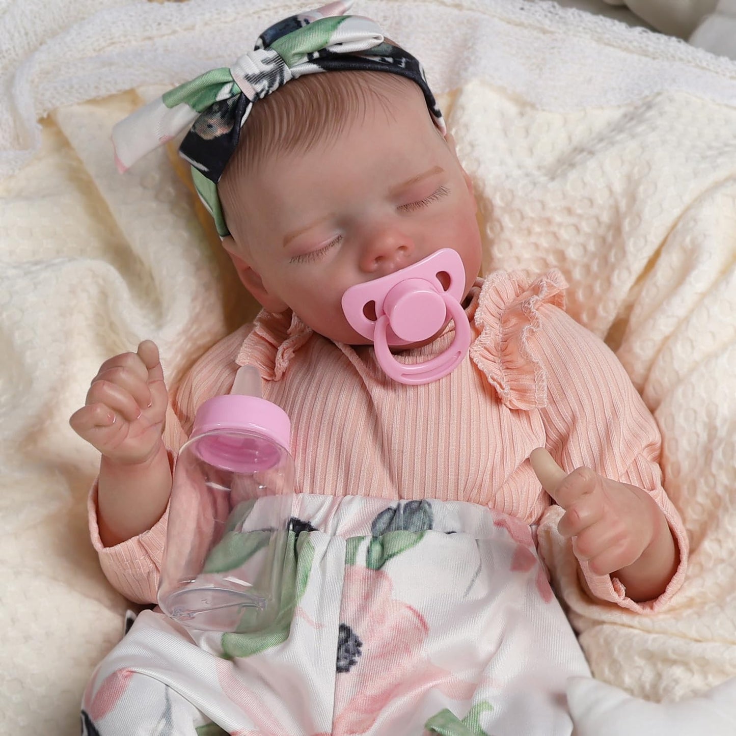 Dayoff Kids Reborn Baby Dolls,18 Inch Lifelike Realistic Newborn Doll With Soft Vinyl Body That Look Real,Christmas/Birthday Baby Doll Gift For Kids Age 3 + (Vinyl Body)