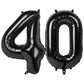40 Balloon Number, Black Number 40Th Birthday Balloons 40 Inch, 40 Years Old Black Birthday Decorations For Men Women, 40Th Anni