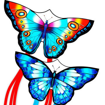 2 Pack Butterfly Kites for Kids & Adults - Easy Fly Kites for Kids Ages 4-8, Toddlers, Beginners, Beach & Outdoor Fun - Durable 